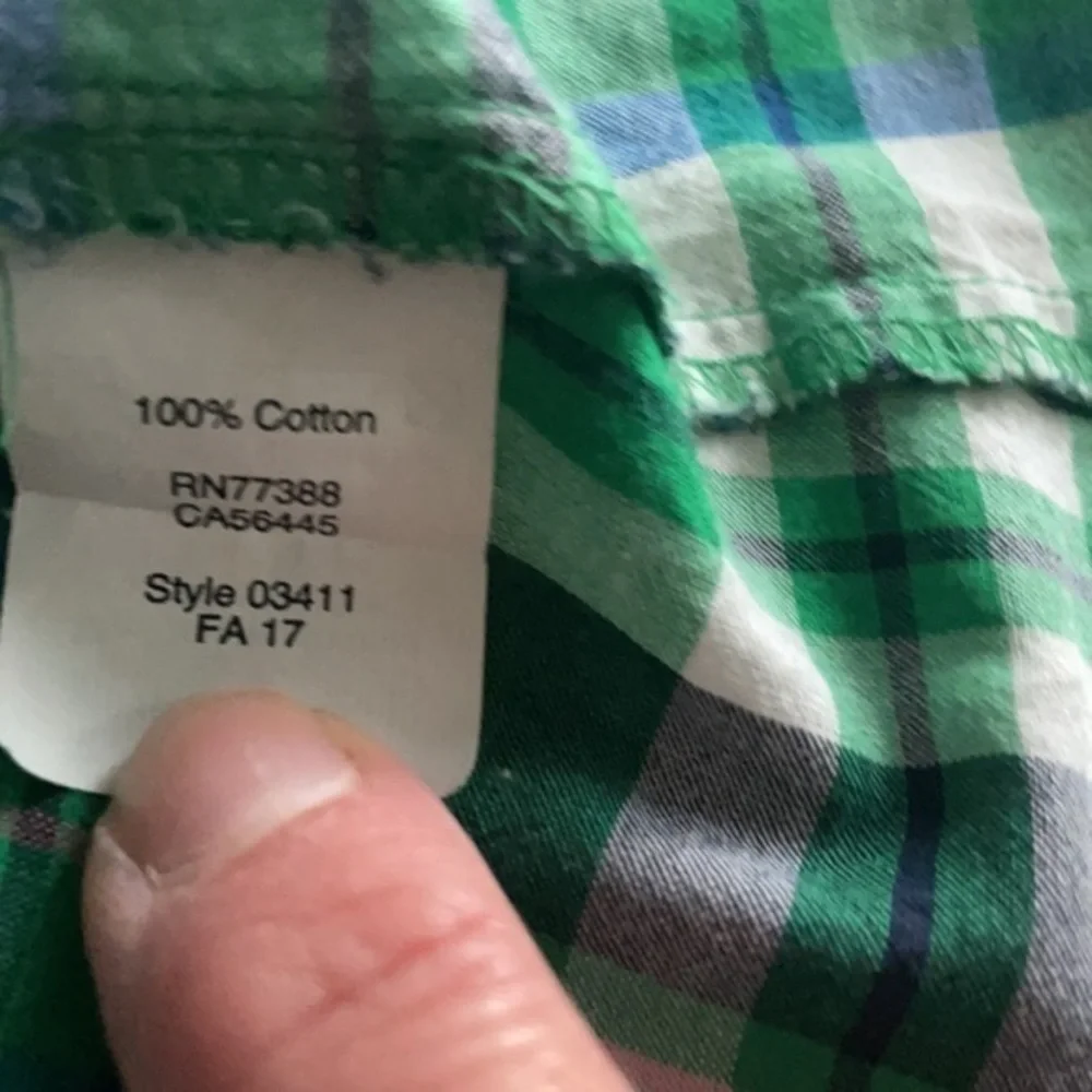 J. Crew top Small green plaid button up